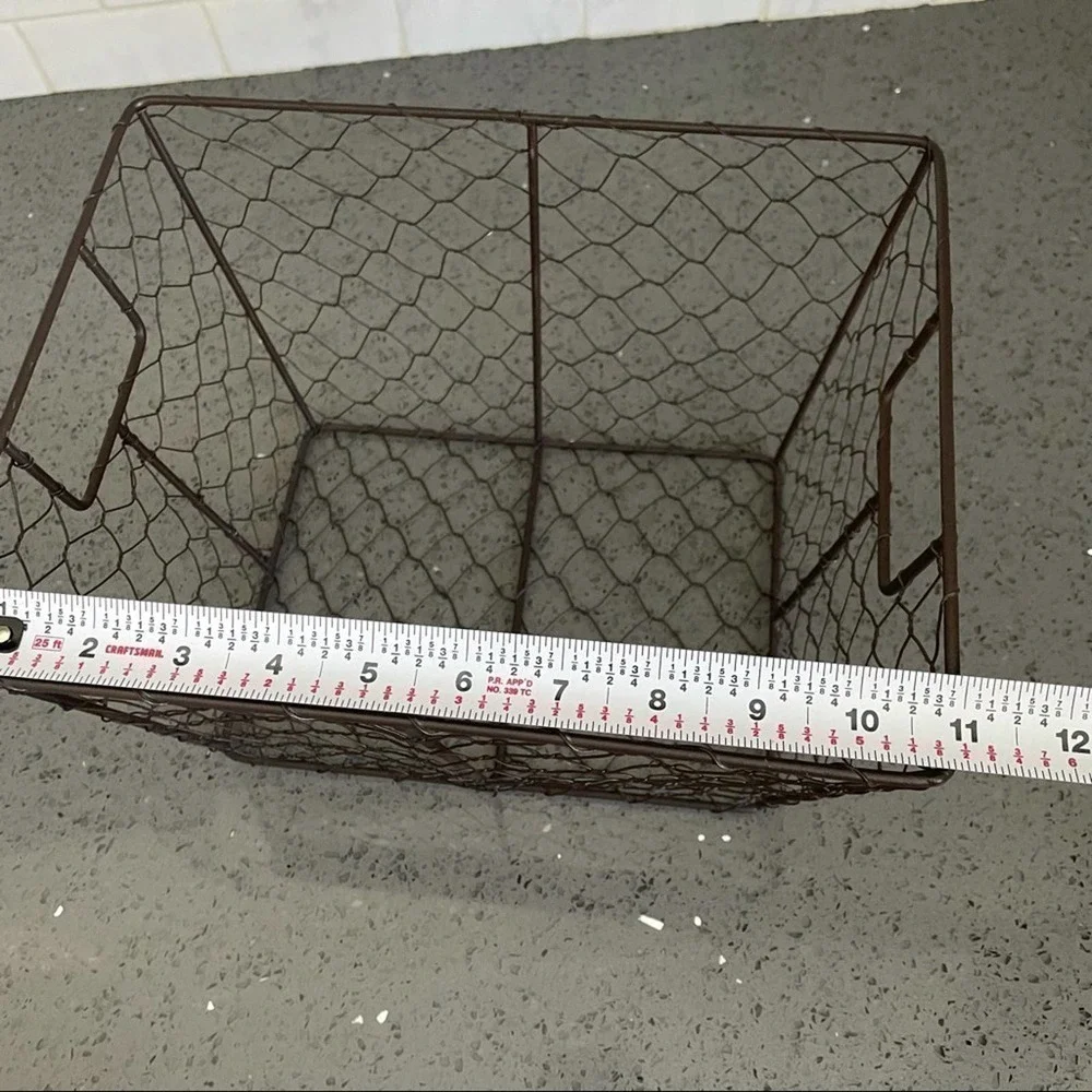 Farmhouse Chicken Wire Storage Decor Baskets Set of 2 with 1 with Canvas Liner